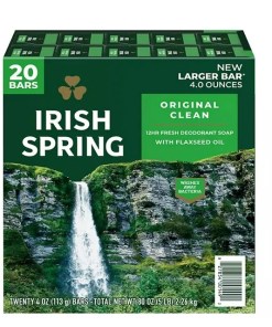 IRISH SPRING ORIGINAL CLEAN BAR SOAP 20/4 OZ