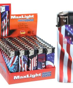 MAXLIGHT ELECTRONIC LIGHTER AMERICAN FLAG DESIGN 50 PCS