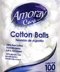 AMORAY CARE COTTON BALLS 100% PURE HYPOALLERGENIC 6/100 BALLS