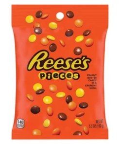 REESE'S PIECES PEANUT BUTTER CANDY IN A CRUNCHY SHELL PEGABLE BAG 12/5.3 OZ
