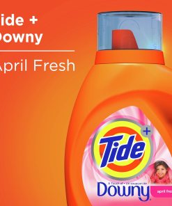 TIDE PLUS DOWNY APRIL FRESH LAUNDRY DETERGENT LIQUID SOAP 28 LOADS 6/46 OZ