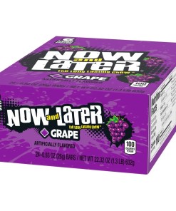 NOW & LATER ORIGINAL TAFFY CHEWS GRAPE CANDY 24/0.93 OZ