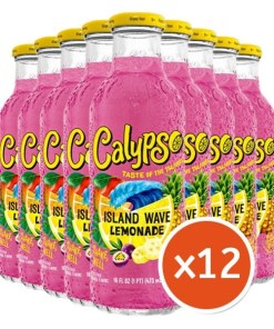 CALYPSO ISLAND WAVE LEMONADE GLASS BOTTLES 12/16 OZ