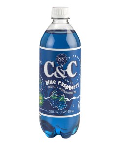 C&C BLUE RASPBERRY PLASTIC BOTTLES 24/24 OZ