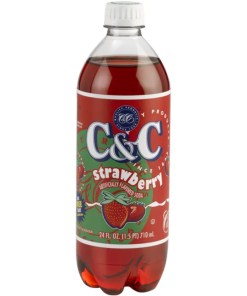 C&C STRAWBERRY PLASTIC BOTTLES 24/24 OZ