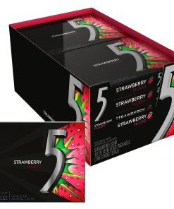WRIGLEY'S 5 GUM STRAWBERRY FLOOD SUGAR-FREE 10/15 STICKS