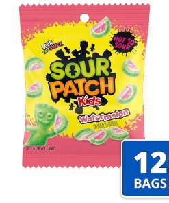 SOUR PATCH KIDS' WATERMELON SOFT CHEWY CANDY PEGGABLE BAG 12/3.6 OZ
