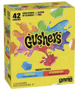 GUSHERS STRAWBERRY & TROPICAL VARIETY PACK SNACKS 42/0.8 OZ