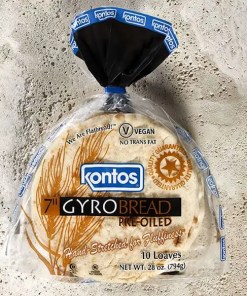 KONTOS 7 INCH PRE-OILED GYRO BREAD 12/10