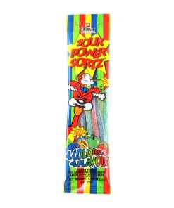 SOUR POWER CANDY STRAWS SORTZ 24/1.7 OZ