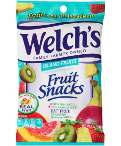 WELCH'S FRUIT SNACKS ISLAND FRUIT PEGGABLE BAG 12/5 OZ