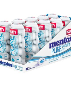 MENTOS SUGAR FREE PURE WHITE SWEET MINT GUM 10/15 PIECES
